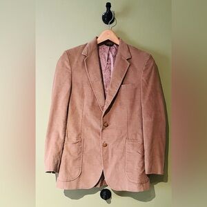 Vintage Haggar Size 40 Men's Tan Brown Blazer Jacket Corduroy